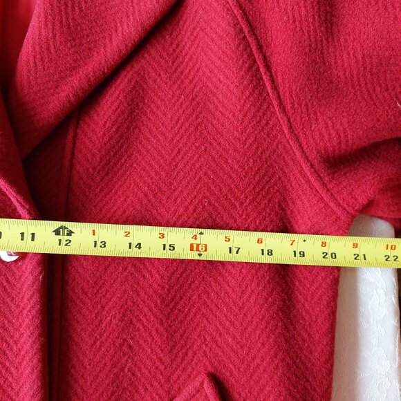 Vintage St. Sophia Paris Red Wool Cashmere Blend Coat, Made In France Size M/L - Picture 6 of 11